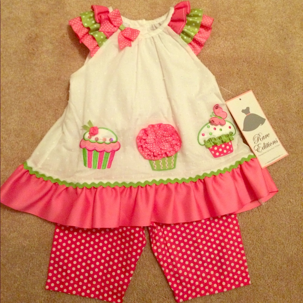 Rare Editions 2-Piece Cupcake Outfit 12M NWT